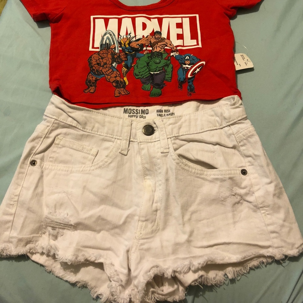 Mossimo High Rise short shorts white size 1
